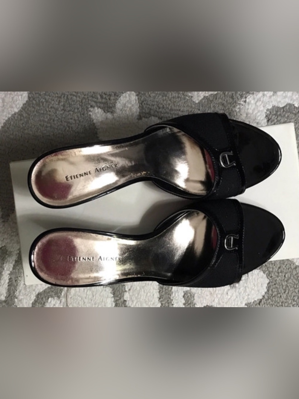 Etienne Aigner, Black Heels with Metallic Insole  Sz US 7 1/2